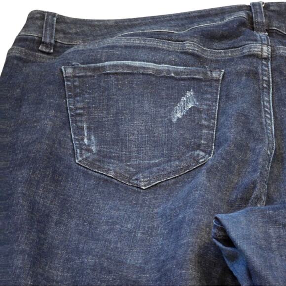 Loft High Rise Straight Leg Curvy Cropped Distressed Stretch Jeans Size 10 New - Picture 11 of 15